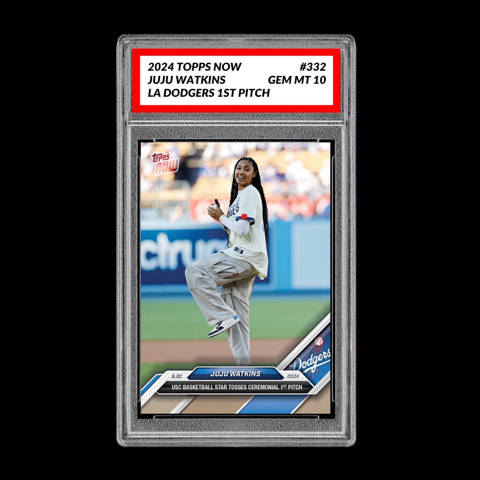 Graded 10 JuJu Watkins RC 2024 MLB TOPPS NOW Card 332 USC Basketball NCAA Rookie-1