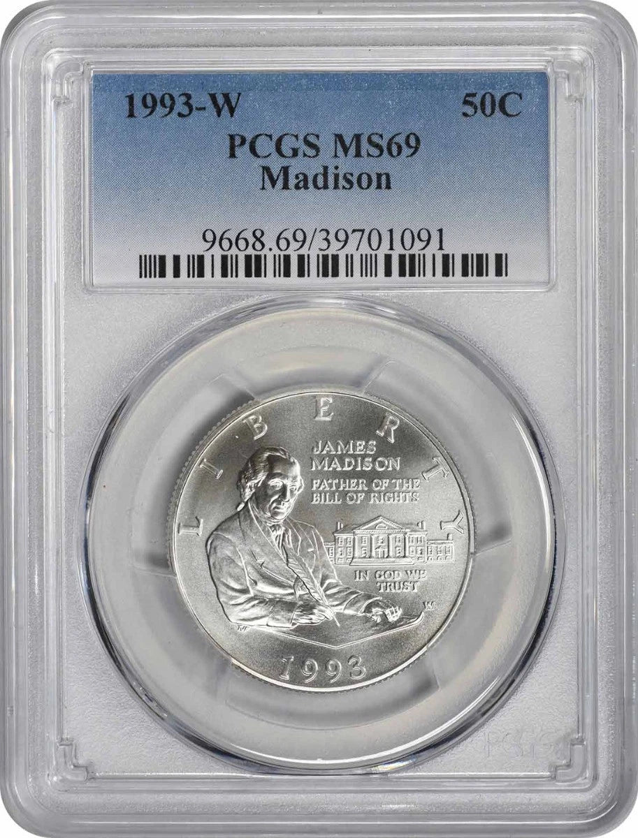 1993-W Madison Commemorative Half Dollar MS69 PCGS-1