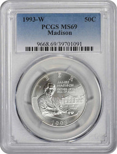 1993-W Madison Commemorative Half Dollar MS69 PCGS-1