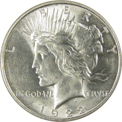 1922 D Peace Dollar Borderline Uncirculated Silver $1 Coin-1