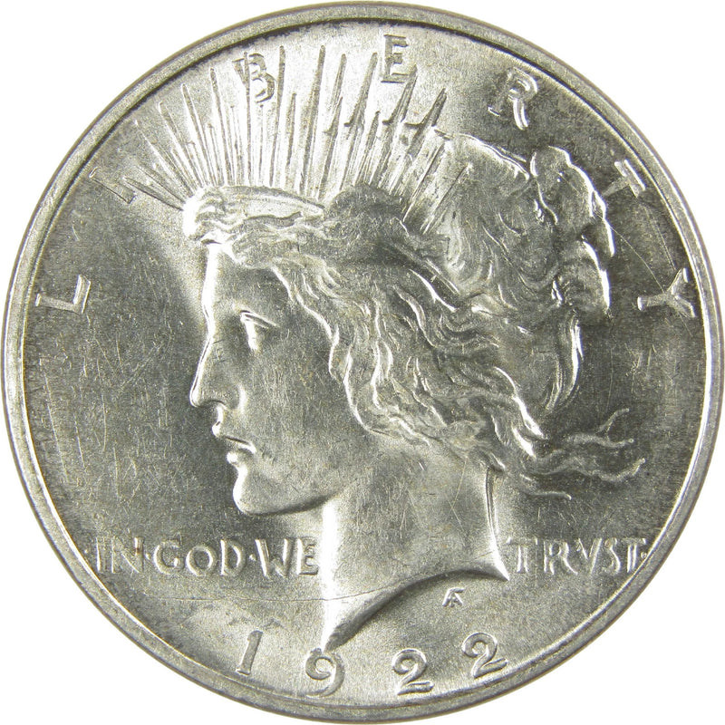 1922 D Peace Dollar Borderline Uncirculated Silver $1 Coin-1