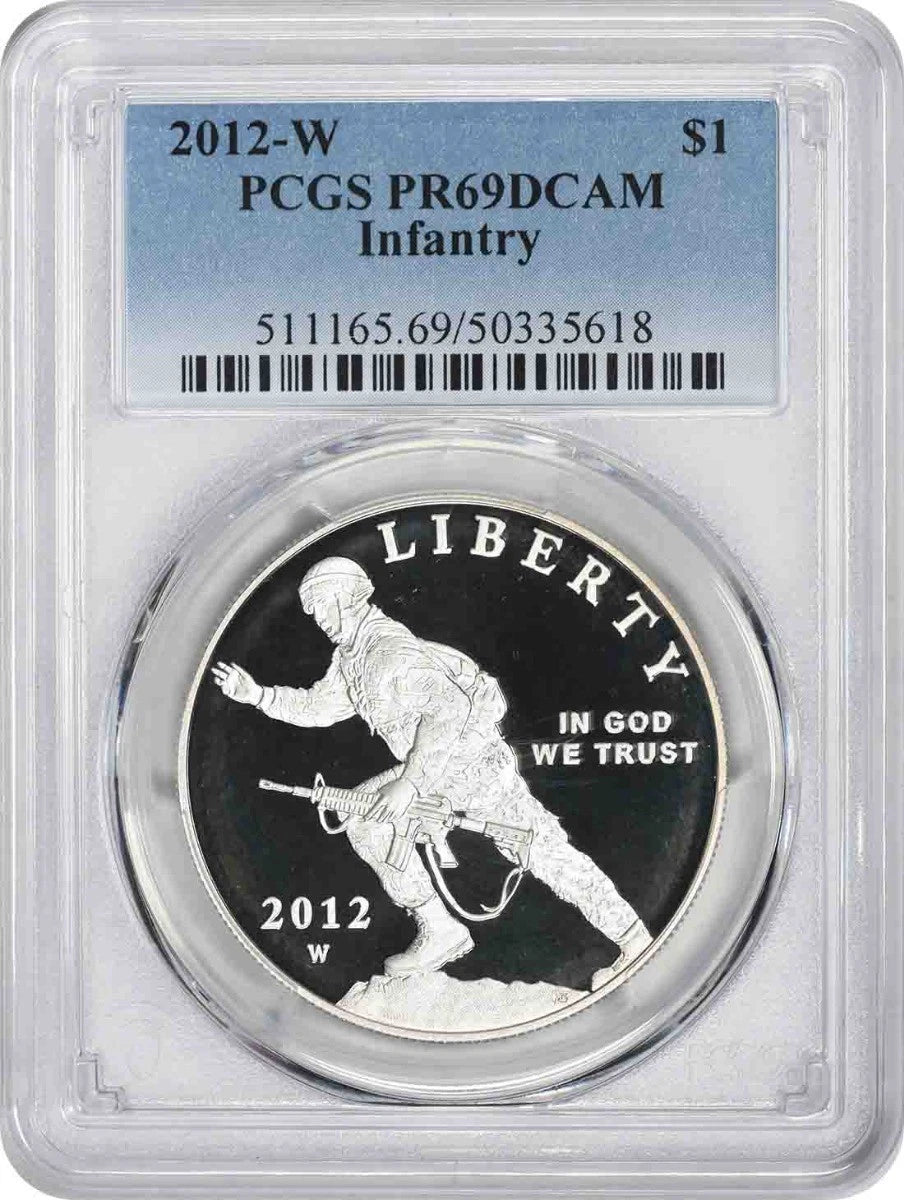 2012-W Infantry Silver Commemorative Dollar PR69DCAM PCGS Proof 69 Deep Cameo-1