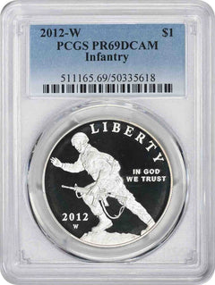 2012-W Infantry Silver Commemorative Dollar PR69DCAM PCGS Proof 69 Deep Cameo-1