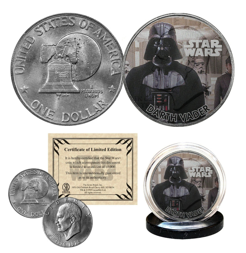 DARTH VADER - STAR WARS Officially Licensed 1976 Eisenhower IKE Dollar U.S. Coin-1