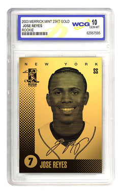 2003 JOSE REYES NY METS 23K GOLD ROOKIE CARD - GEM-MINT 10-1