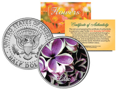 LILAC FLOWER JFK Kennedy Half Dollar US Colorized Coin-1