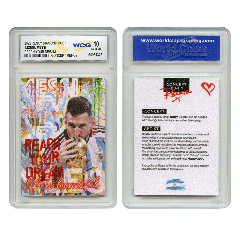 2022 Lionel Messi Argentina Soccer Champion Diamond Dust Rency Card Gem-Mint 10-2