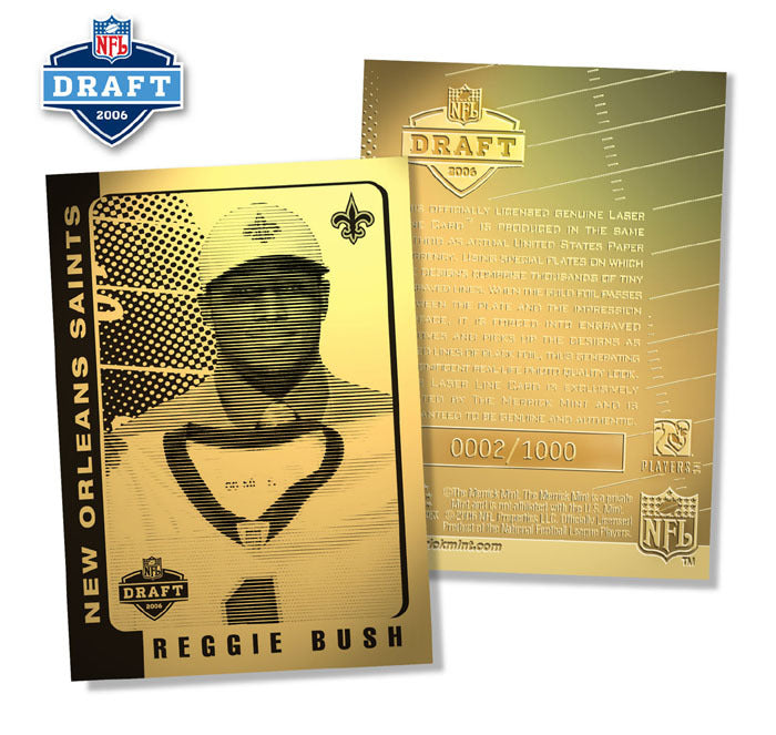 REGGIE BUSH 2006 Officially Licensed Ltd. NFL 23K GOLD ROOKIE CARD *Lot of 5*