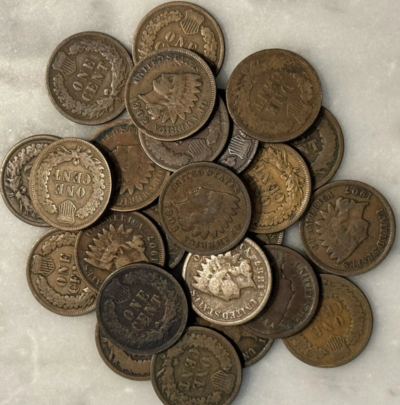 [Lot of 25 Coins] Indian Head Cent - Half Roll - Choose how many!-5