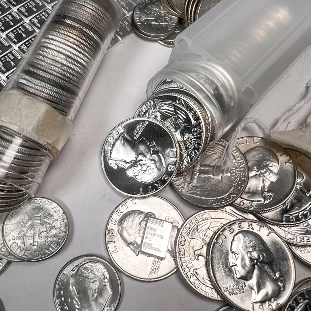 Lote mixto de medio dólar de plata sin circular | Monedas antiguas estadounidenses. Liquidación.-3