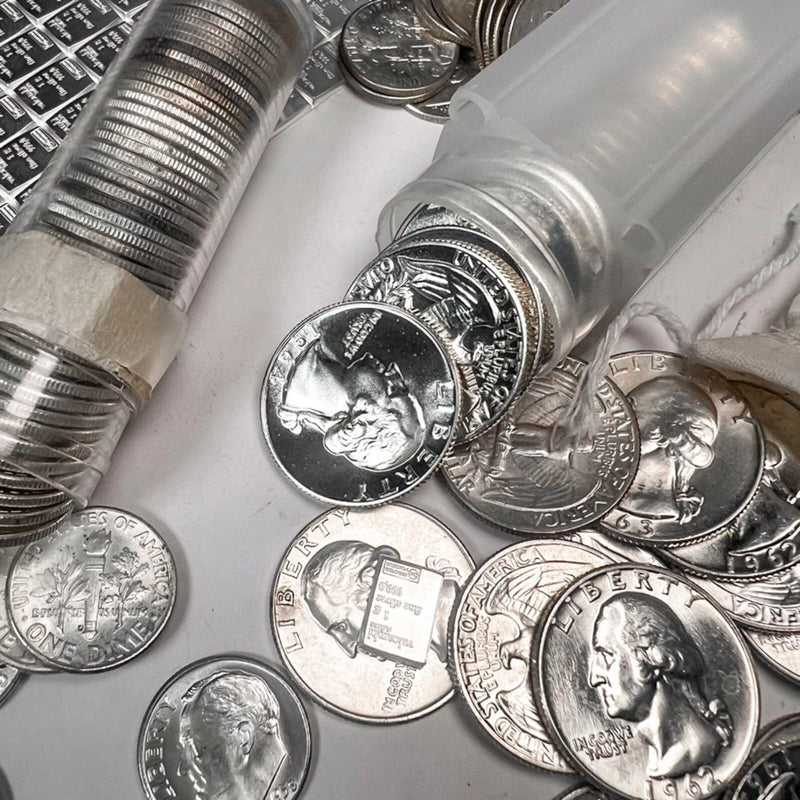 Lote mixto de medio dólar de plata sin circular | Monedas antiguas estadounidenses. Liquidación.-3