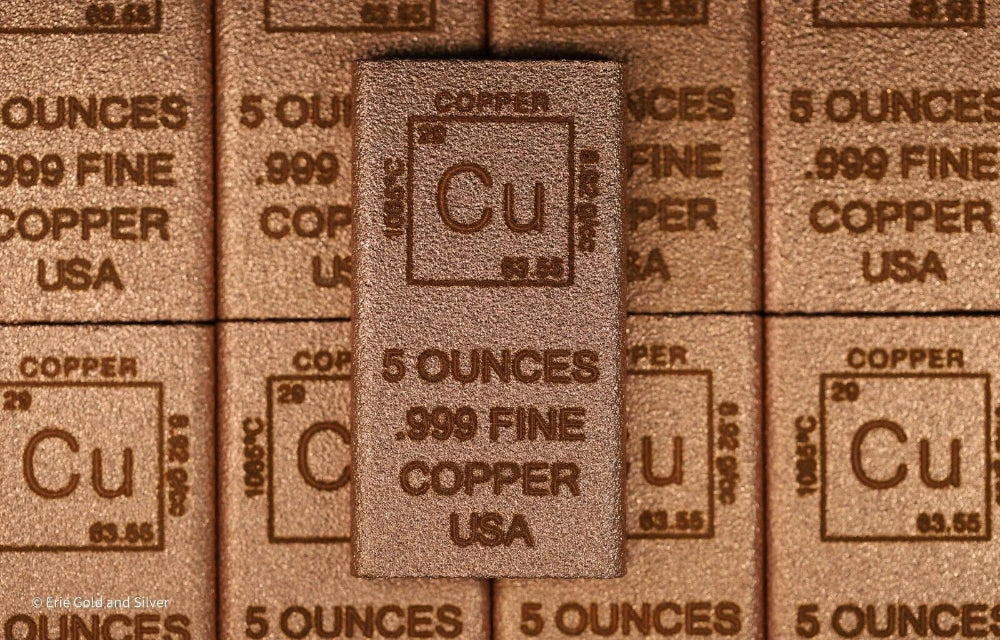 5 oz Copper Bar Element Design Made in USA | Rectangle Ingot Copper Bullion CU-3