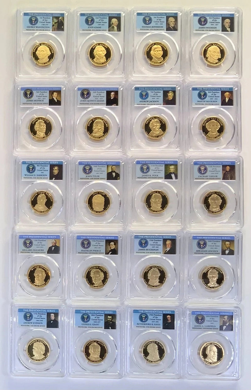 2007 - 2011 S First 20 Presidential $1 PCGS 70 Proof Dollar Set incl Lincoln-5