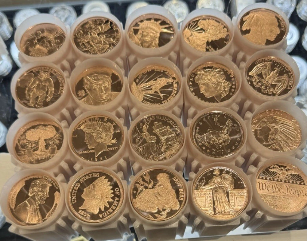 TUBO DE 20 LINGOTES DE COBRE FINO MIXTO DE 1 OZ. 0.999
