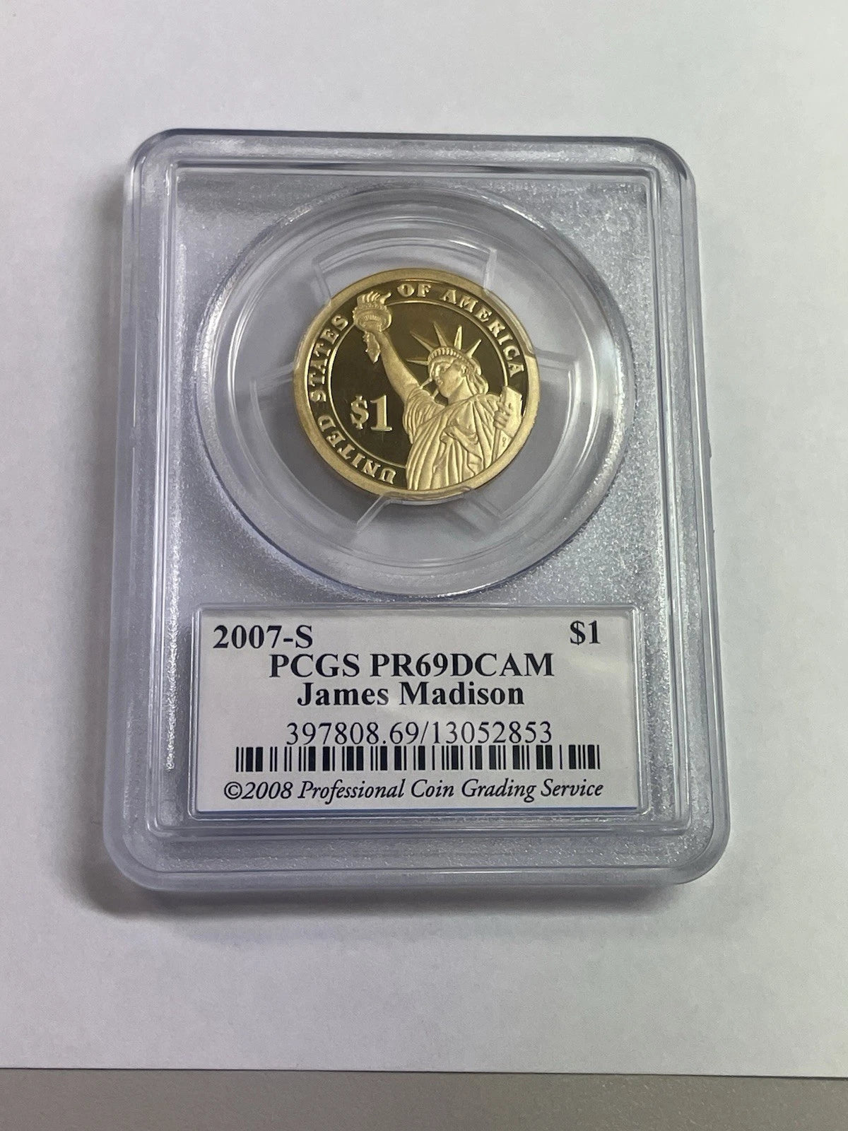 2007-S James Madison One Dollar PCGS- PR 69 D CAM.-5