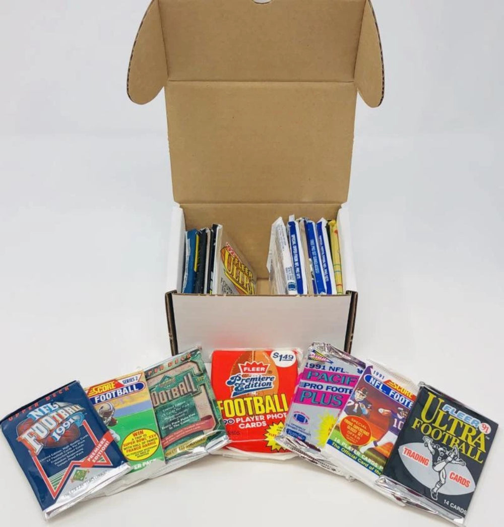 100 Unopened Vintage NFL Football Cards in factory Sealed Wax Packs-3