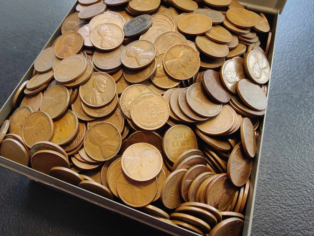 LOT of 500 (10 ROLLS) Unsearched Lincoln Wheat Cents 1c Old U.S. Estate Coin Lot-1