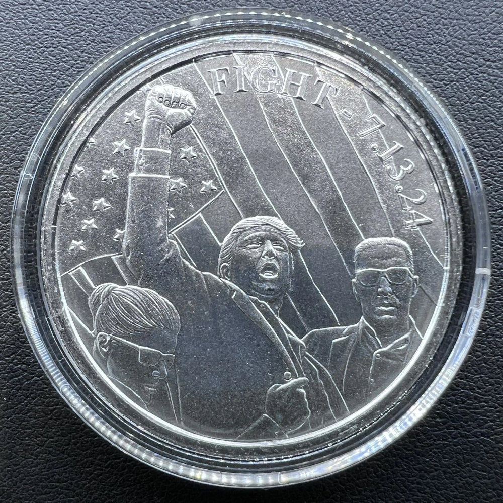 1 Oz .999 Fine Silver TRUMP " Trump fight, fight" Coin Limited Edition-5