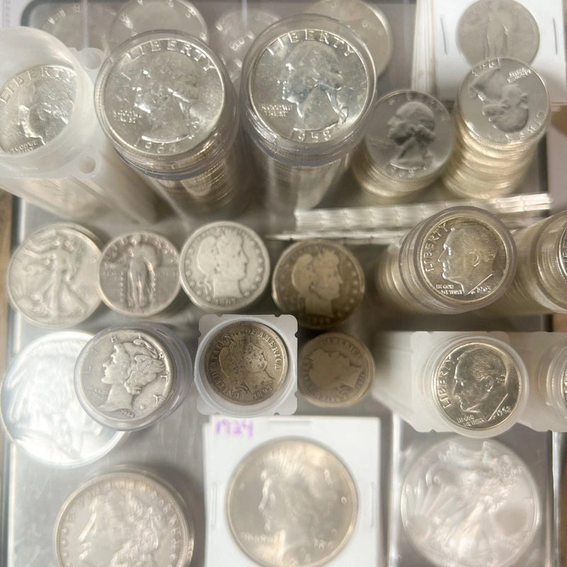 Lote mixto de monedas de plata estadounidenses antiguas (escala de plata estadounidense) | Liquidación-9