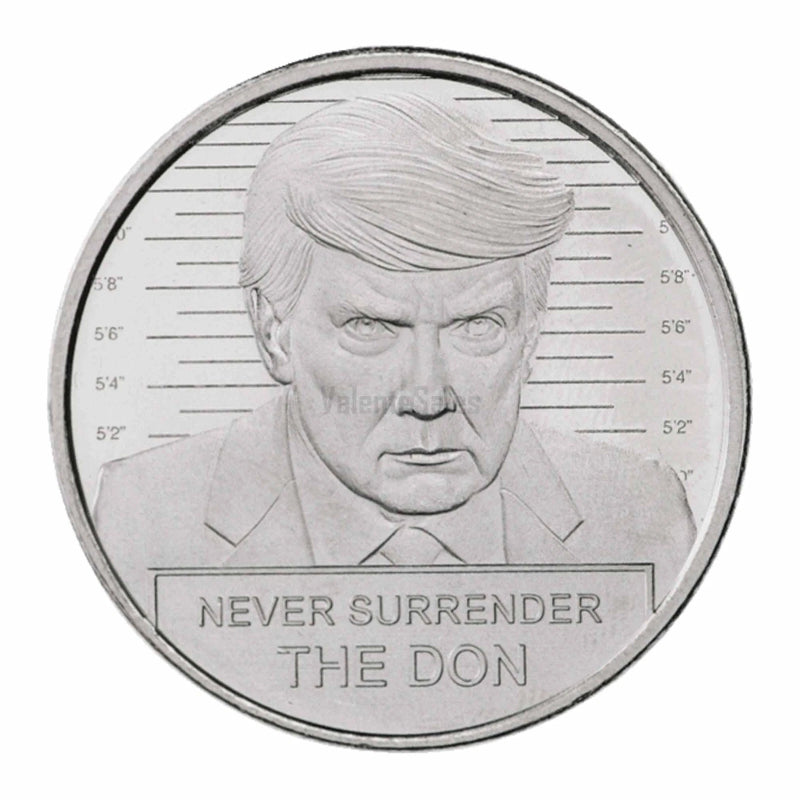 1 oz .999 Fine Silver Round Trump The Don Never surrender mugshot BU IN CAPSULE-5