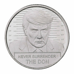 1 oz .999 Fine Silver Round Trump The Don Never surrender mugshot BU IN CAPSULE-5