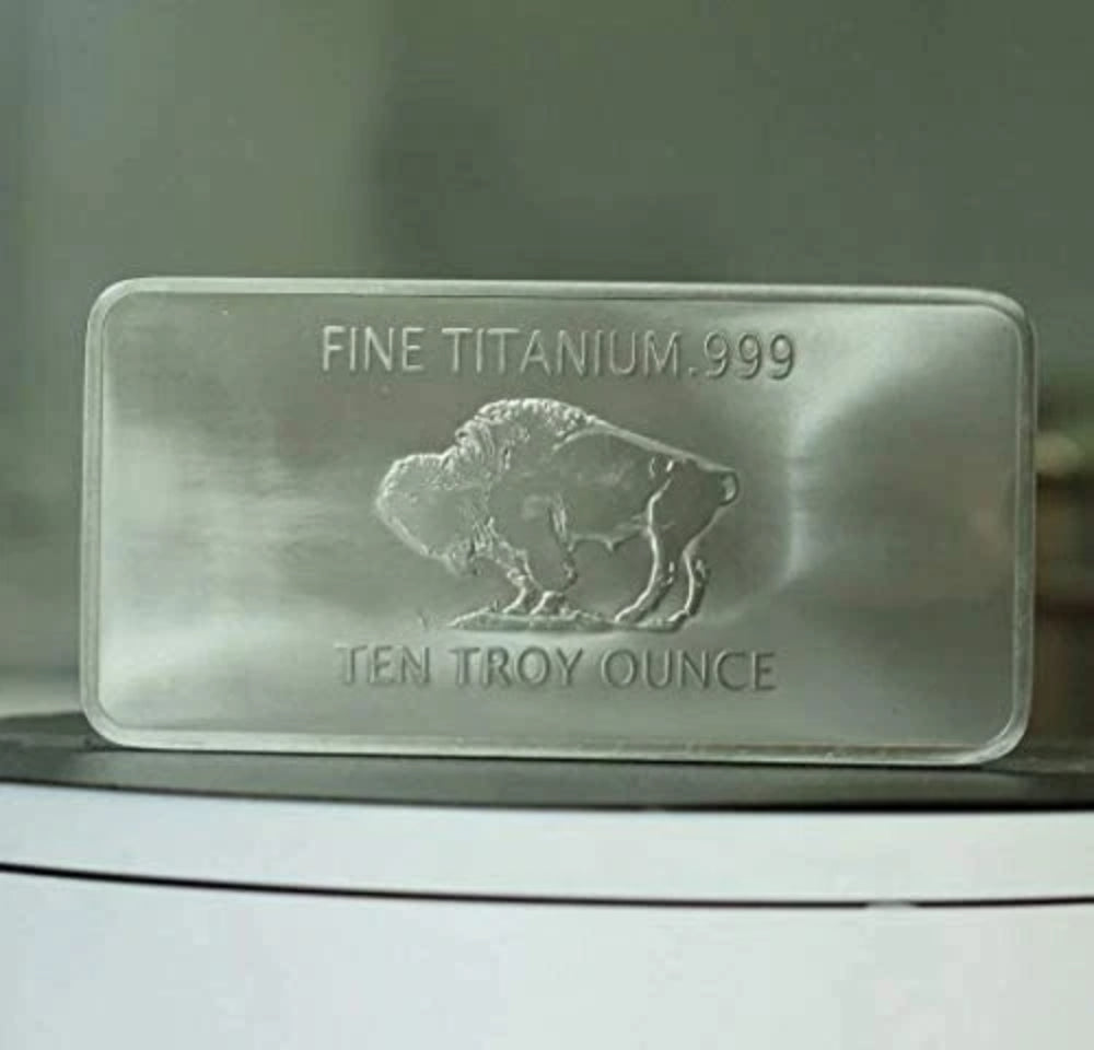 1 barra de titanio Buffalo de 10 onzas, elemento de titanio fino .999, uno a diez onzas-5