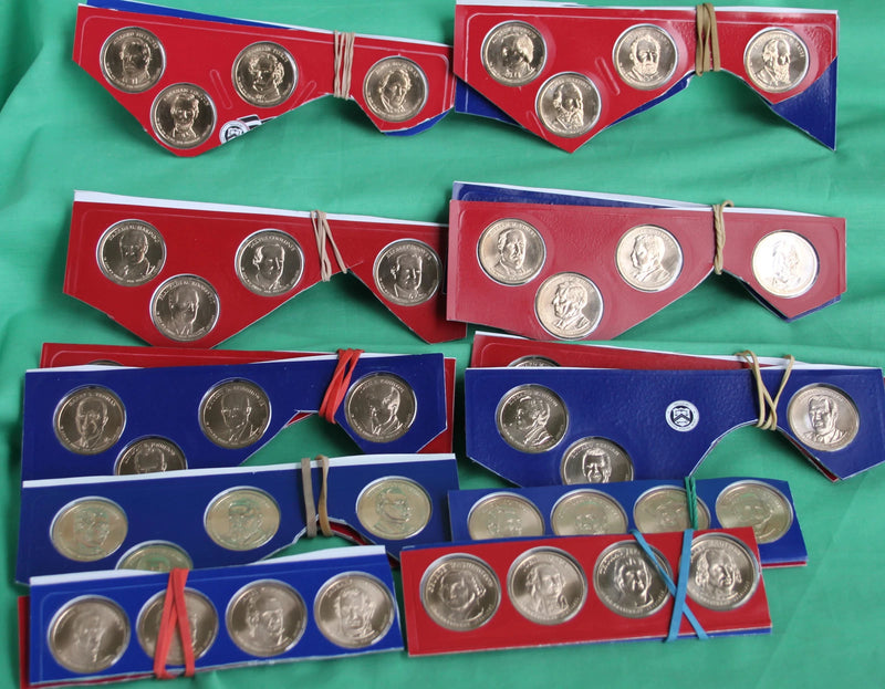 2007 thru 2016 Presidential Golden Dollar 78 P + D UNC $1 Coin Lot Cut Mint Sets-5