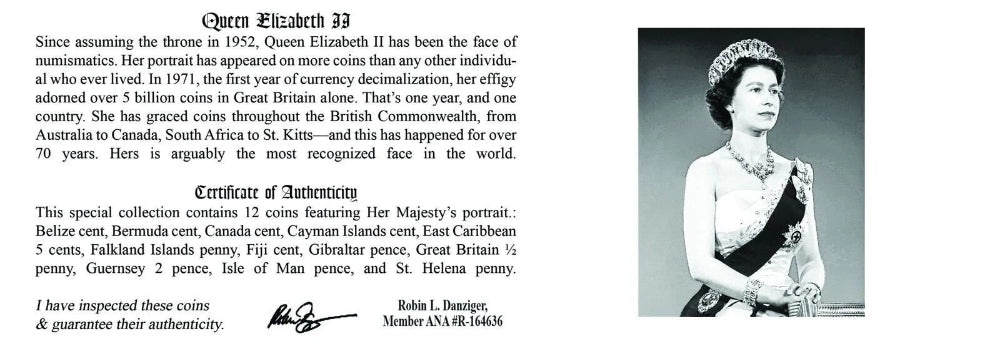Queen Elizabeth II: A Collection of 12 Portrait Coins (Wooden Box Set)-3