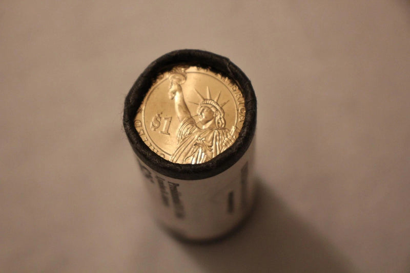 2015-D Lyndon B. Johnson Presidential $1 Coin Roll of $25 Unc US Mint BU Roll-5