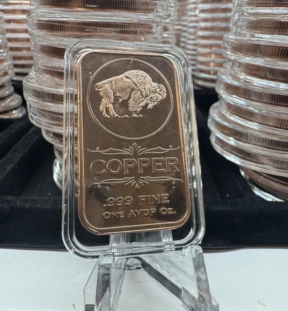 TUBE OF 20 X 1 OZ .999 FINE COPPER BARS BULLION 20 RANDOM PICK-5