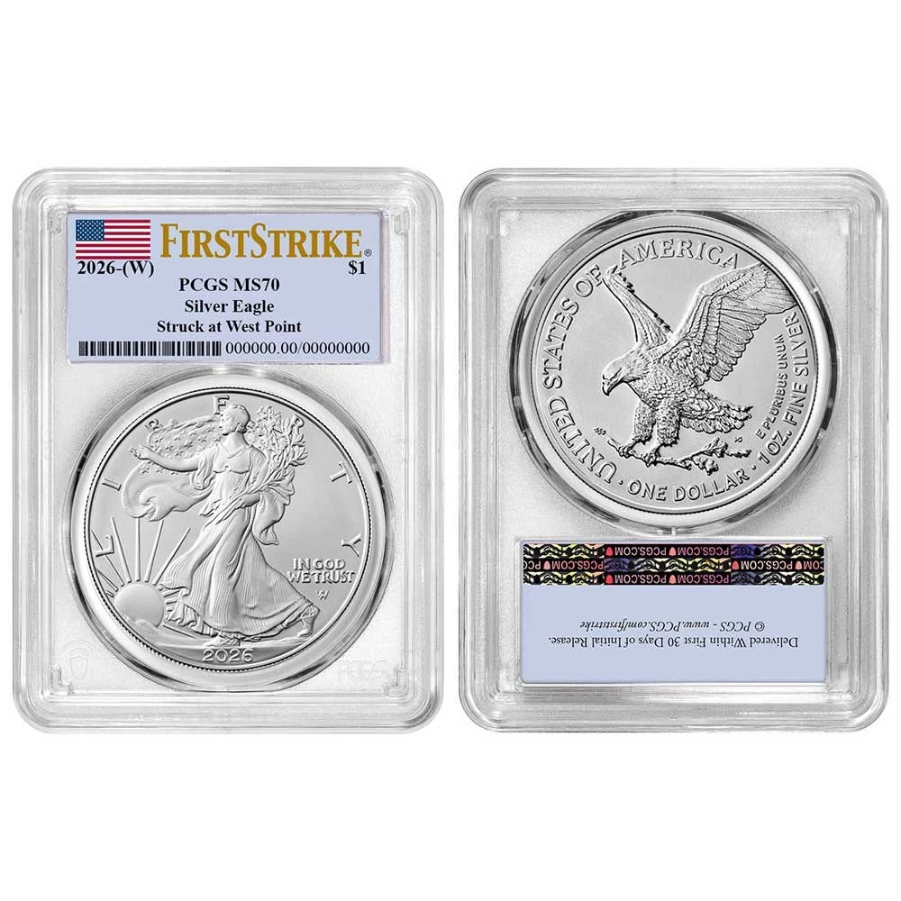 2026 (W) $1 American Silver Eagle PCGS MS70 FS Flag Label-3