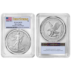 2026 (W) $1 American Silver Eagle PCGS MS70 FS Flag Label-3