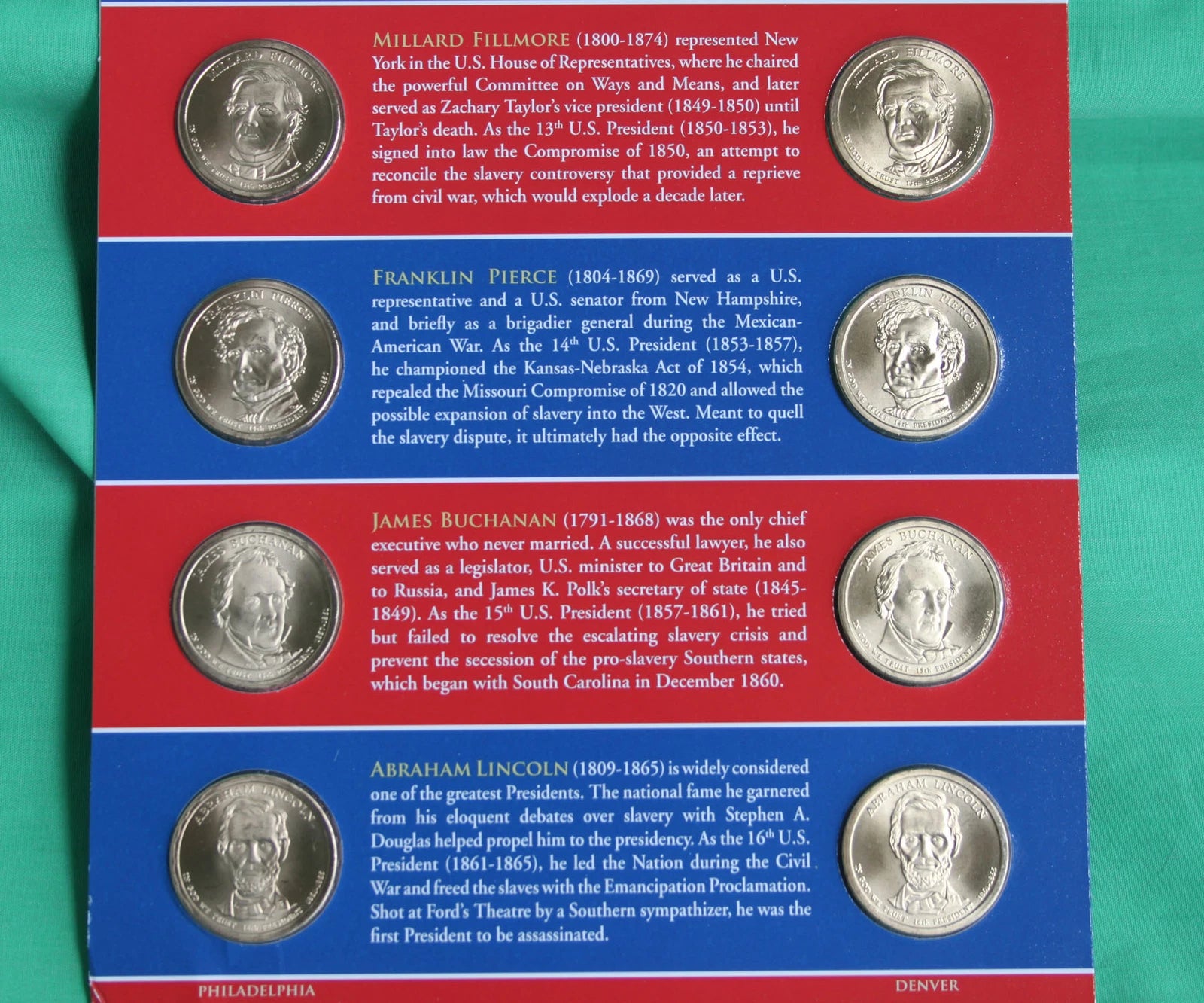 2010 Presidential $1 Coin Uncirculated Set 8 Golden P+D Dollars US Mint OPENED-5