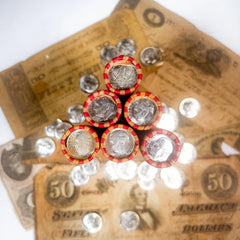 Rollo de centavos de trigo de 1909-1958 con moneda de diez centavos Roosevelt de plata BU | | REALMENTE SIN BUSCAR-6