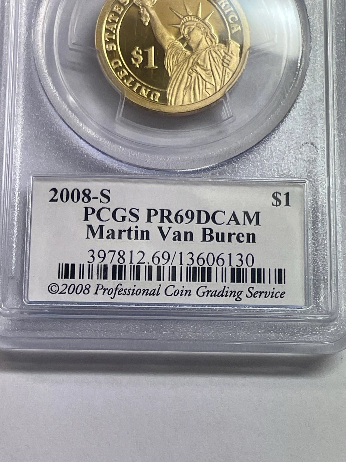 2008-S Martin Van Buren One Dollar PCGS- PR 69 D CAM.-5
