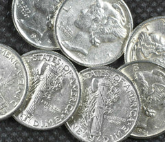 Estate Coin Lot 10x Mercury Dimes Uncirculated 90% ✯ Silver Coins Unc ✯ 10x-5