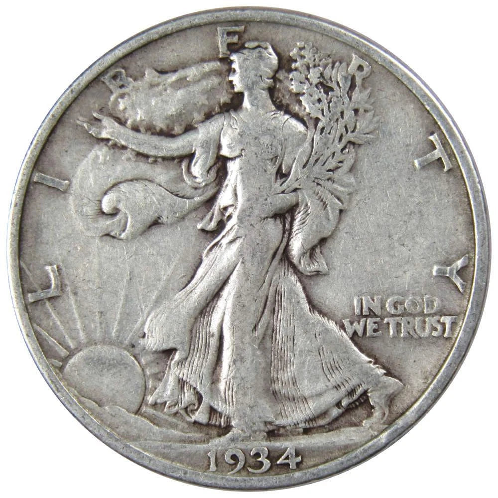 1934 Liberty Walking Half Dollar VG Very Good 90% Silver 50c US Coin Collectible-1