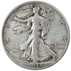 1934 Liberty Walking Half Dollar VG Very Good 90% Silver 50c US Coin Collectible-1