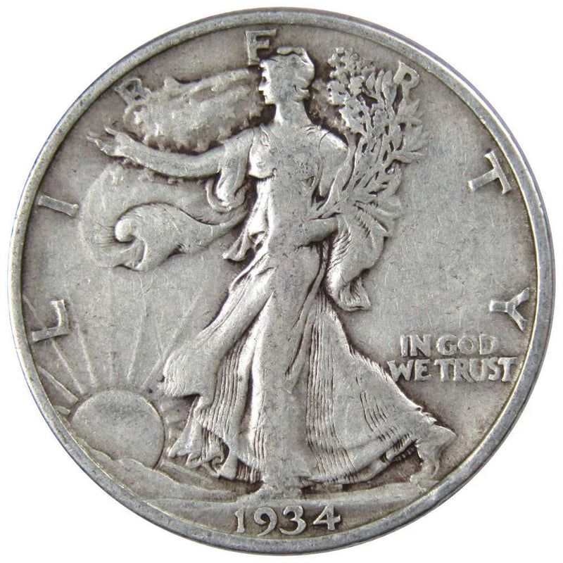 1934 Liberty Walking Half Dollar VG Very Good 90% Silver 50c US Coin Collectible-1