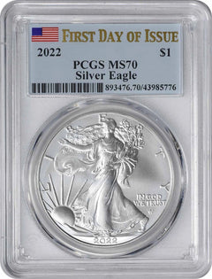2022 $1 American Silver Eagle MS70 First Day of Issue PCGS-1