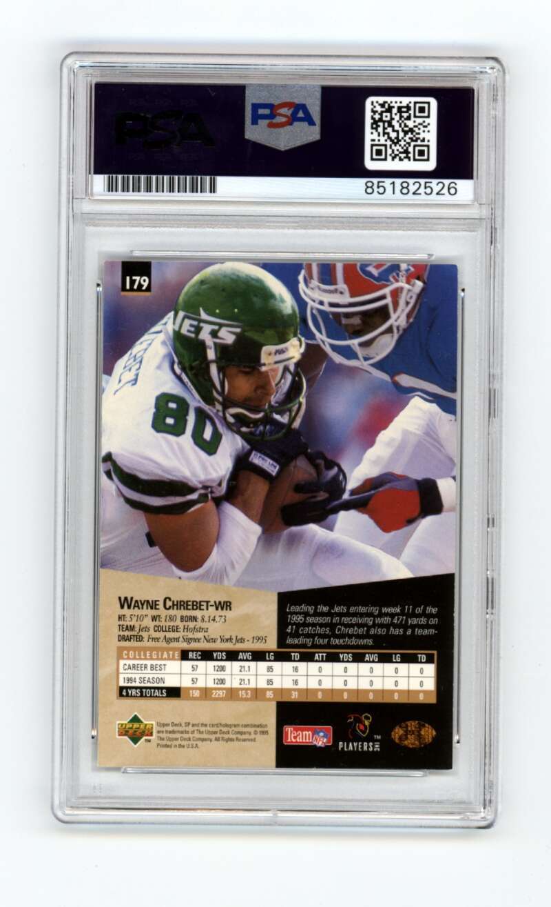 Wayne Chrebet 1995 SP Authentic #179 Rookie RC Signed PSA Authentic Auto Jets-2
