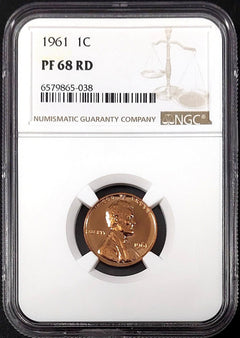1961 Proof Lincoln Cent certified PF 68 RD by NGC! sku 65038-4