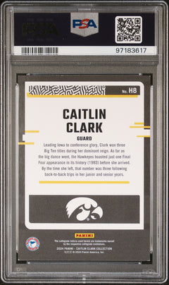 PSA 8 Caitlin Clark Pointed Stars /299 #H8 Panini Collection RC-2