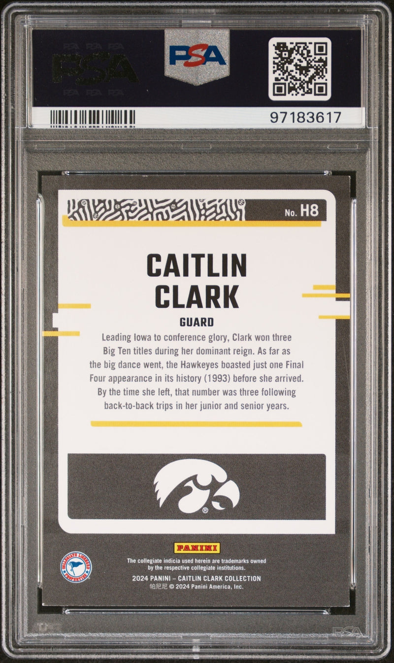 PSA 8 Caitlin Clark Pointed Stars /299 #H8 Panini Collection RC-2