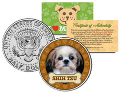 SHIH TZU Dog JFK Kennedy Half Dollar US Colorized Coin-1