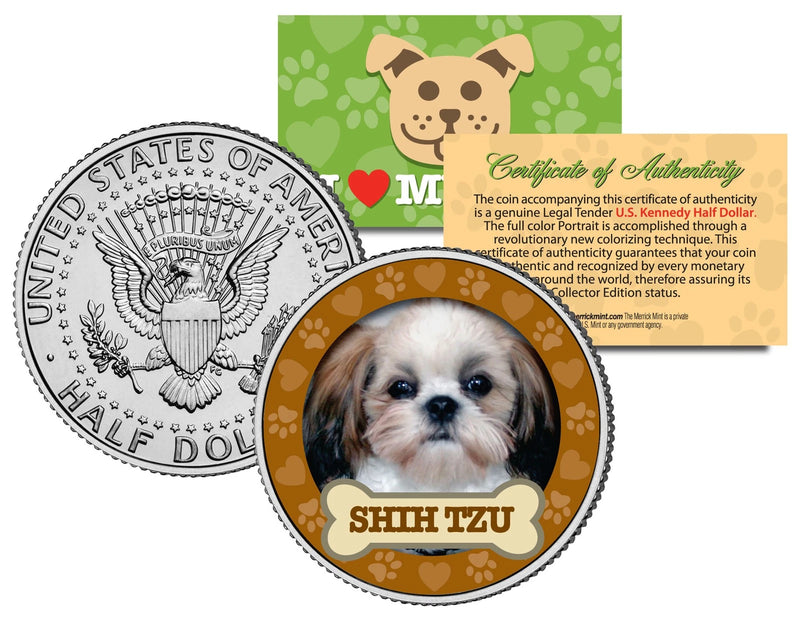 SHIH TZU Dog JFK Kennedy Half Dollar US Colorized Coin-1