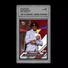 2024 Jayden Daniels RC TOPPS NOW Rookie Card #D-2 NFL Draft Washington Graded 10-1