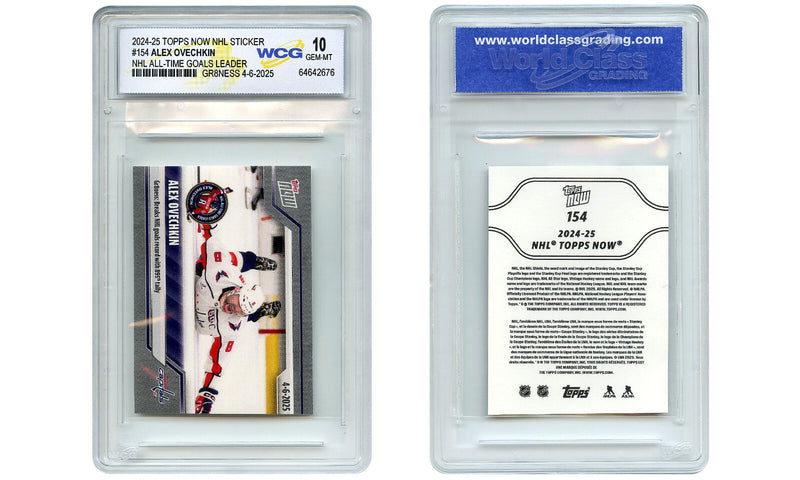 2025 Topps Now NHL ALEX OVECHEKIN All-Time Goal Leader #154 - GEM MINT 10-3