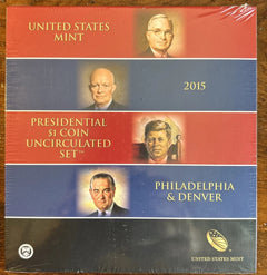 2015 Presidential Dollar 8-Coin Mint Shrink Wrapped Annual Uncirculated Set+ COA-2