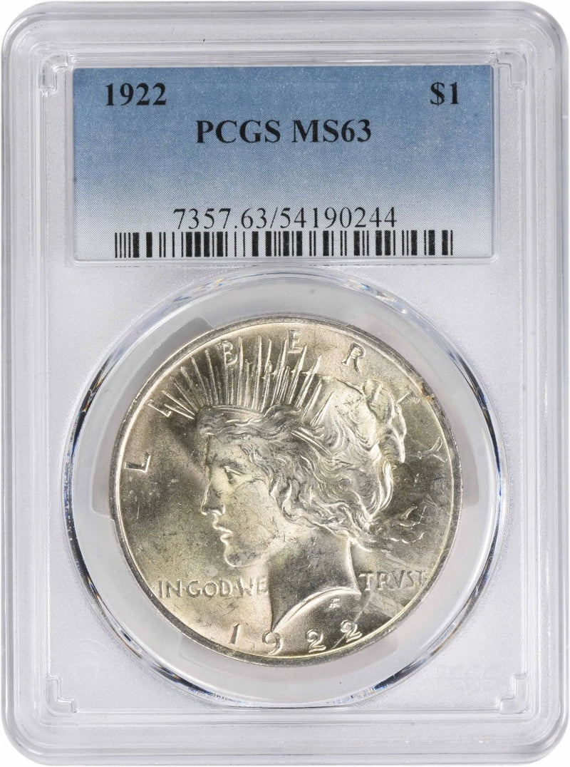 1922 Peace Silver Dollar MS63 PCGS-1